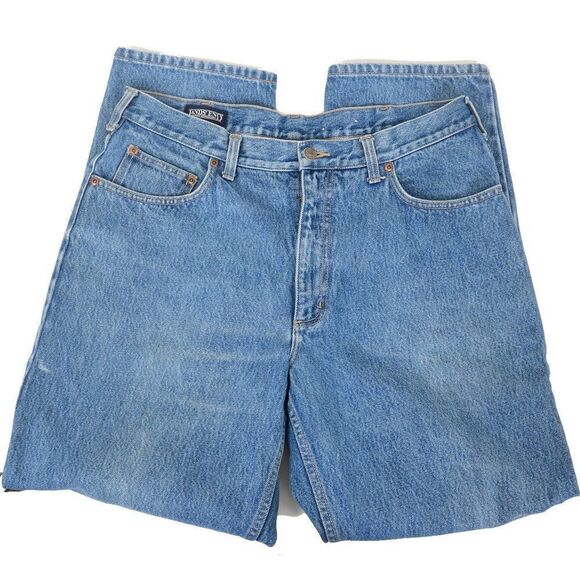 2 PAIRS! Lands End Men's 34X30 Blue Denim Straight Leg Jeans Medium Wash